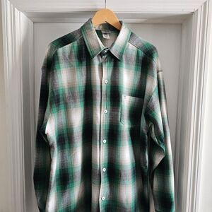 Green Plaid Men's Shirt CALTOP